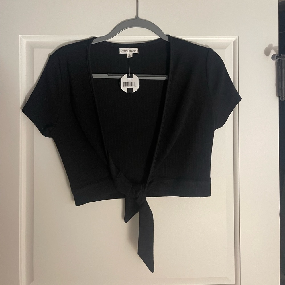 Womens black crop top